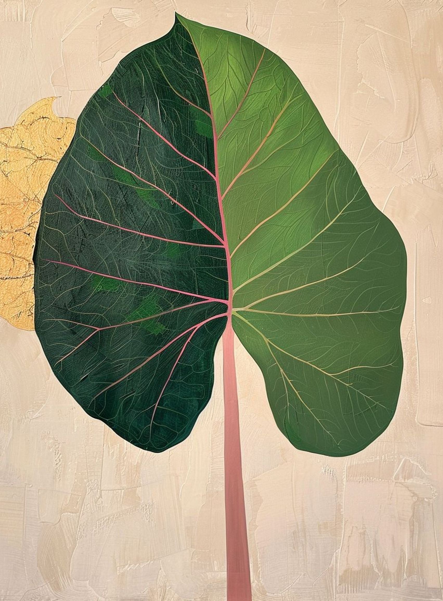Split green leaf portrait