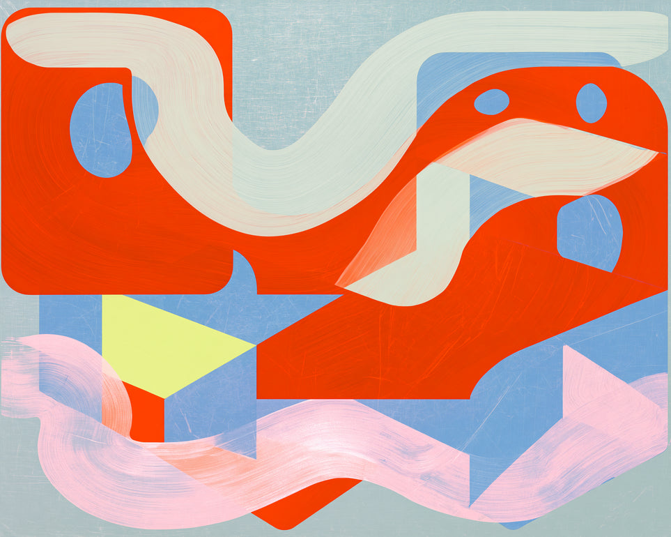 Pale sweep over red blocks