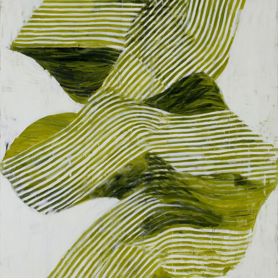 Olive stripes across white