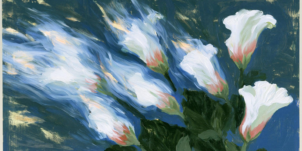Blue wind through white lilies