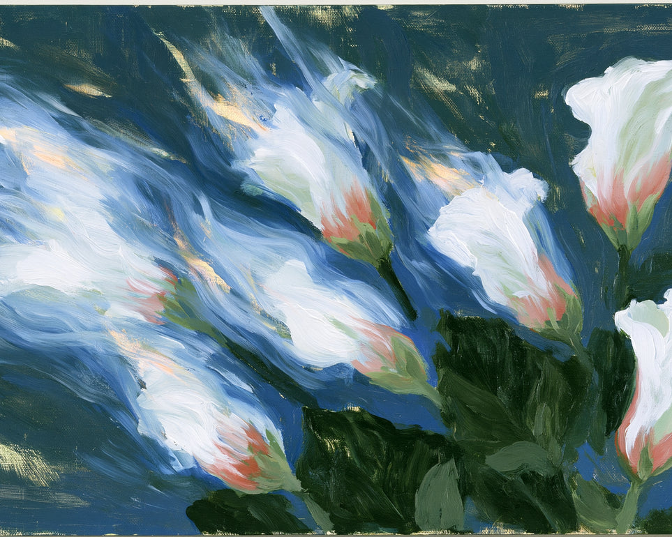 Blue wind through white lilies