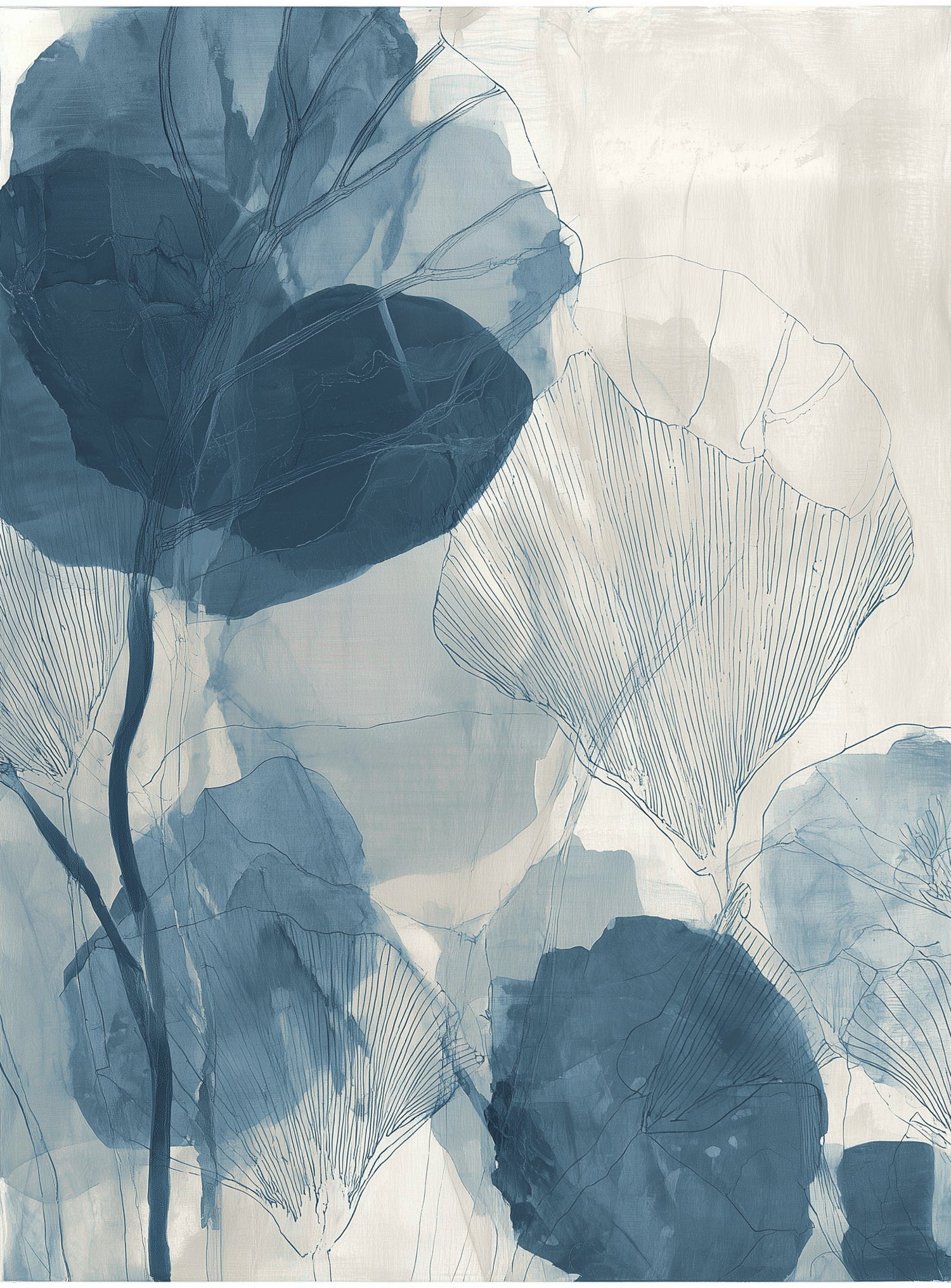 Indigo leaves on paper
