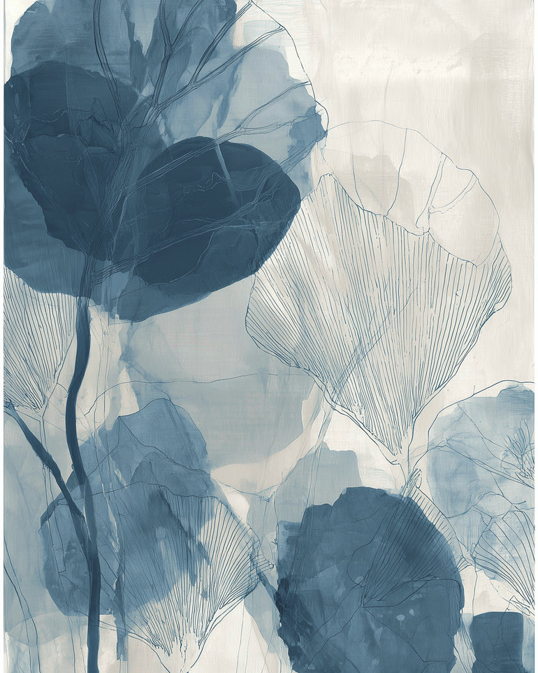 Indigo leaves on paper