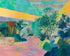 Garden beneath striped light