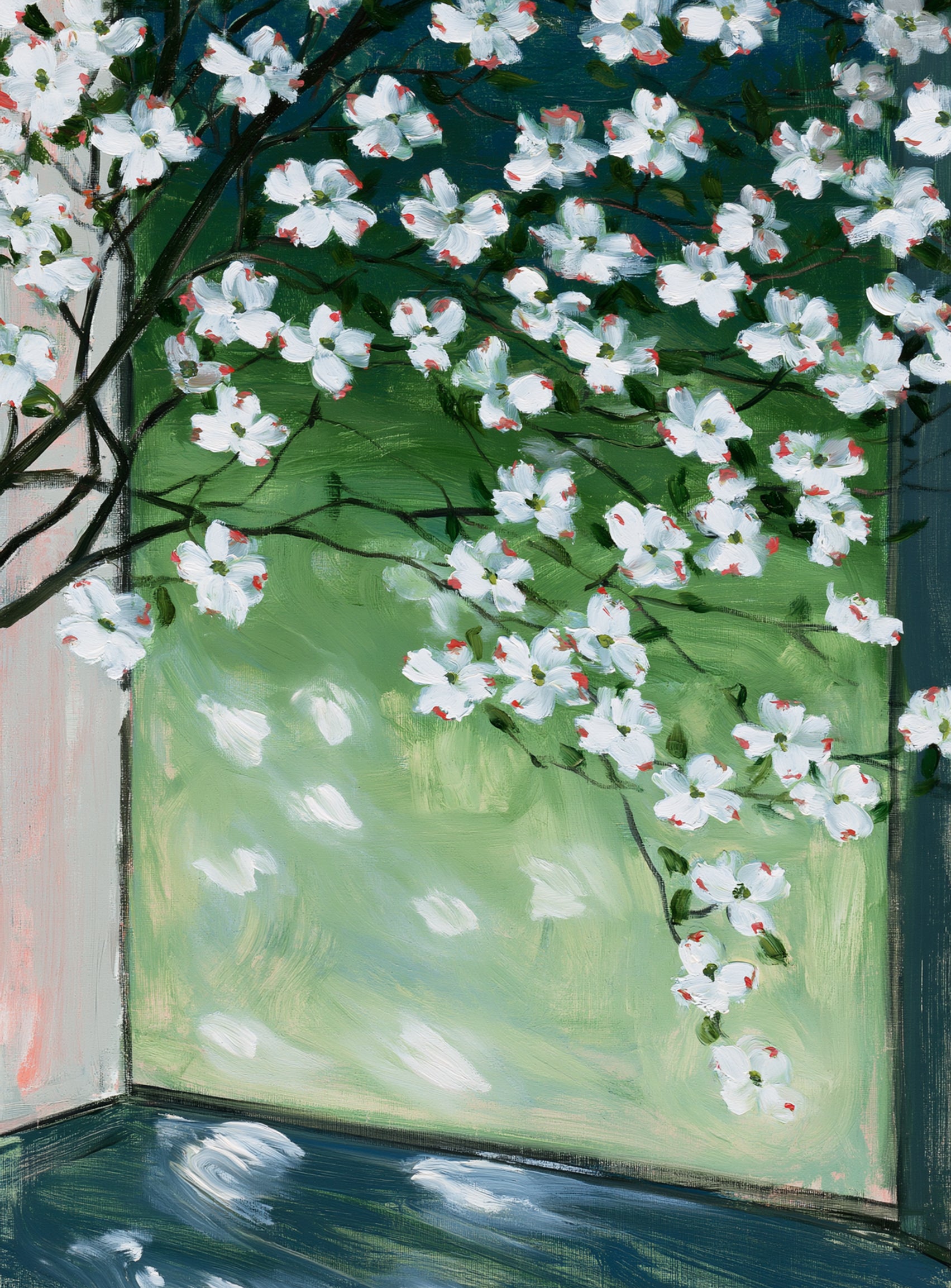 Blossoms at the windowpane