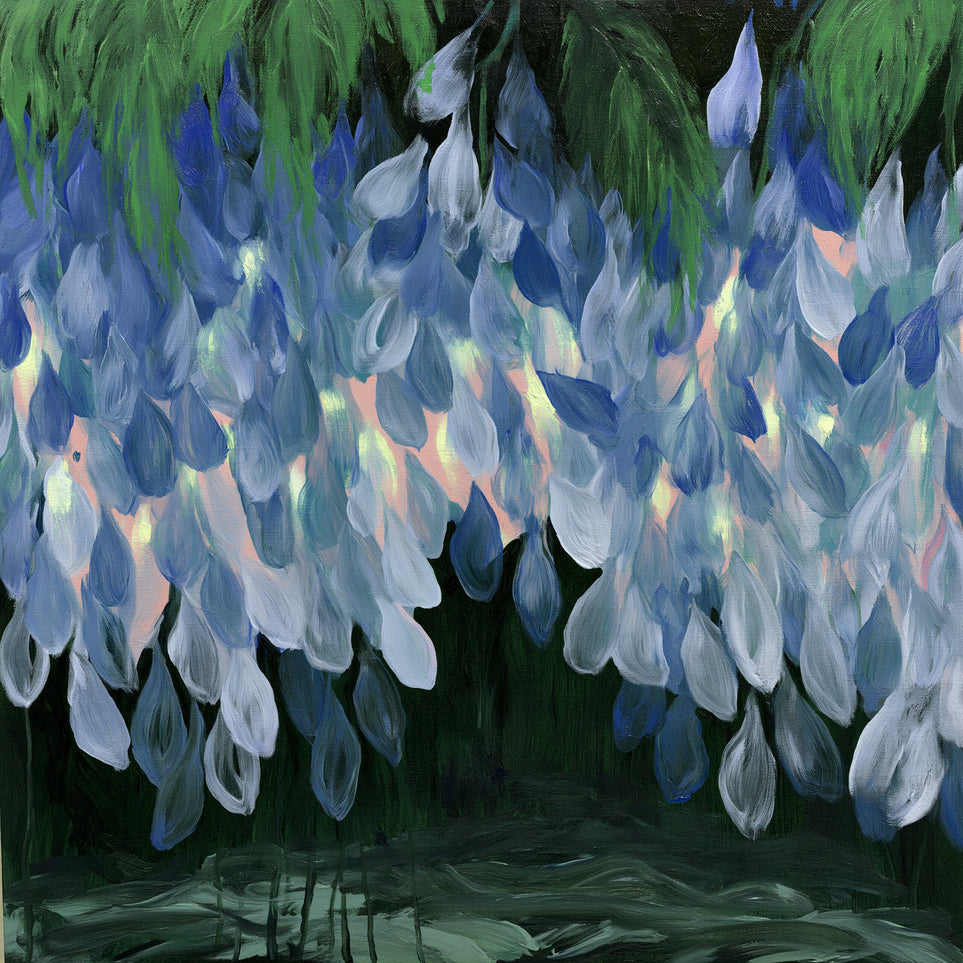 Wisteria over still water