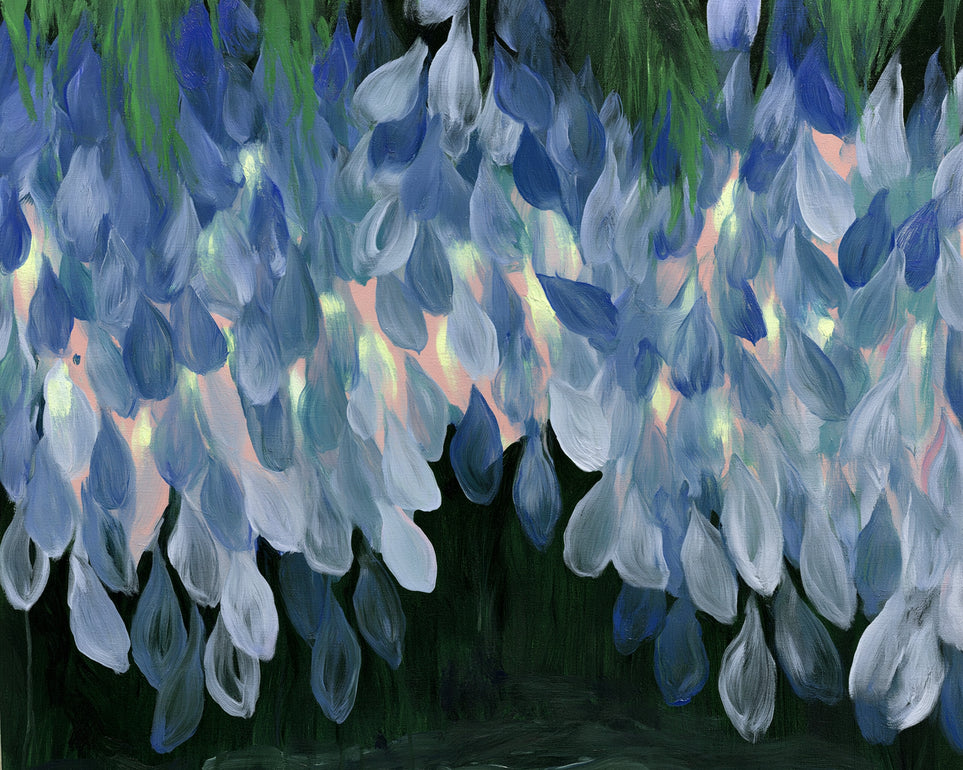 Wisteria over still water