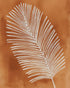 Palm frond in white ink