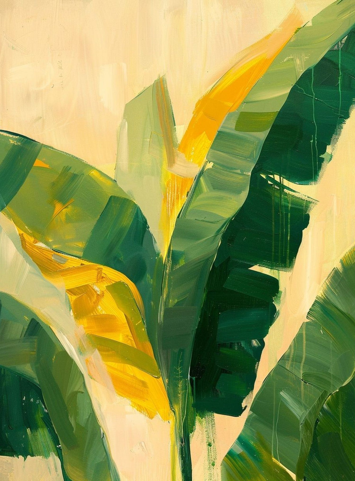 Yellow breaks through green leaves