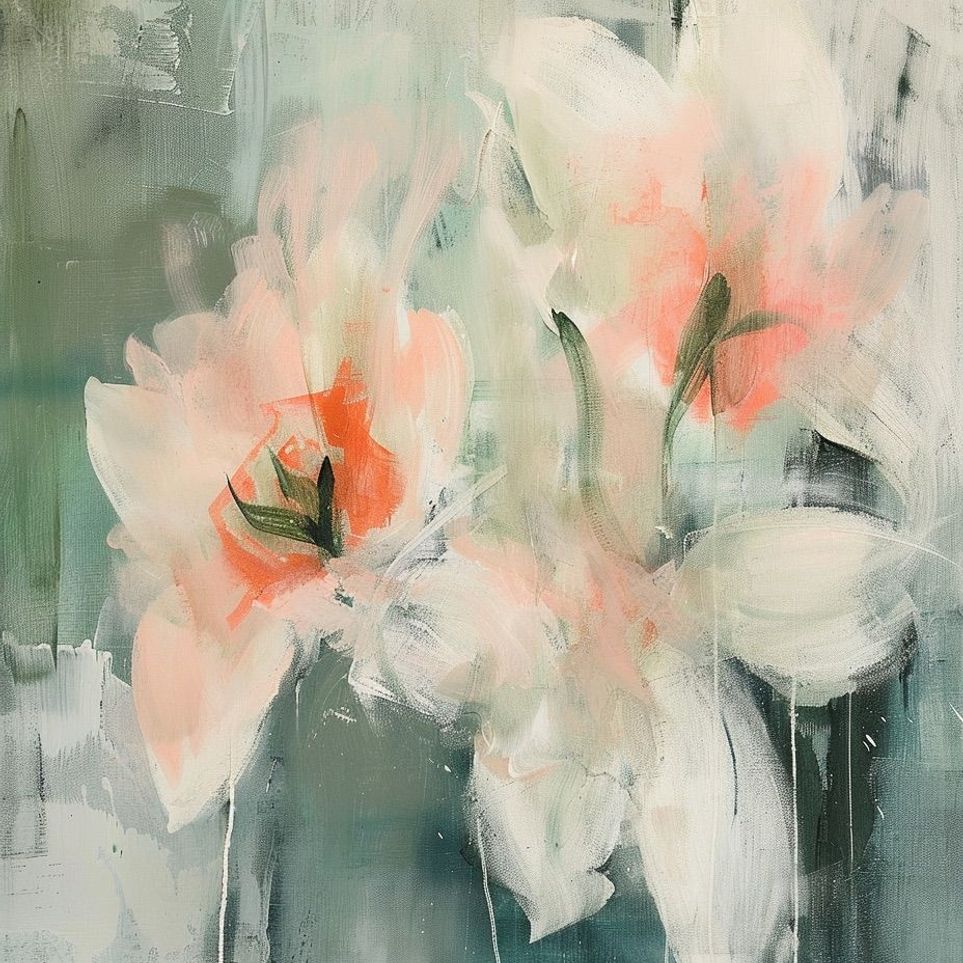 Pale blooms in quiet paint