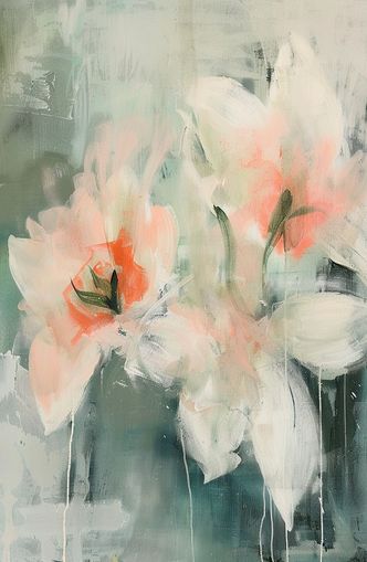 Pale blooms in quiet paint