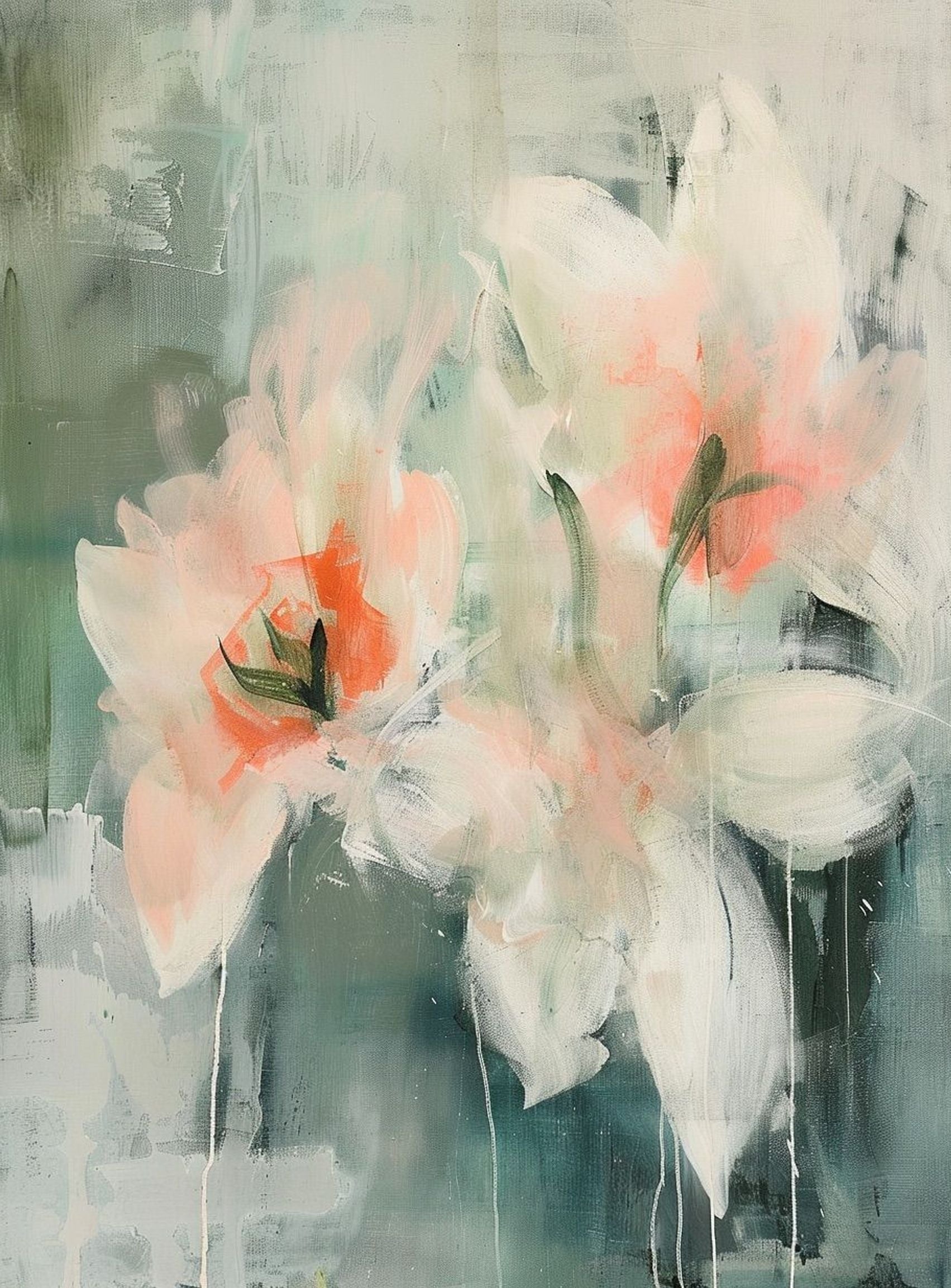 Pale blooms in quiet paint