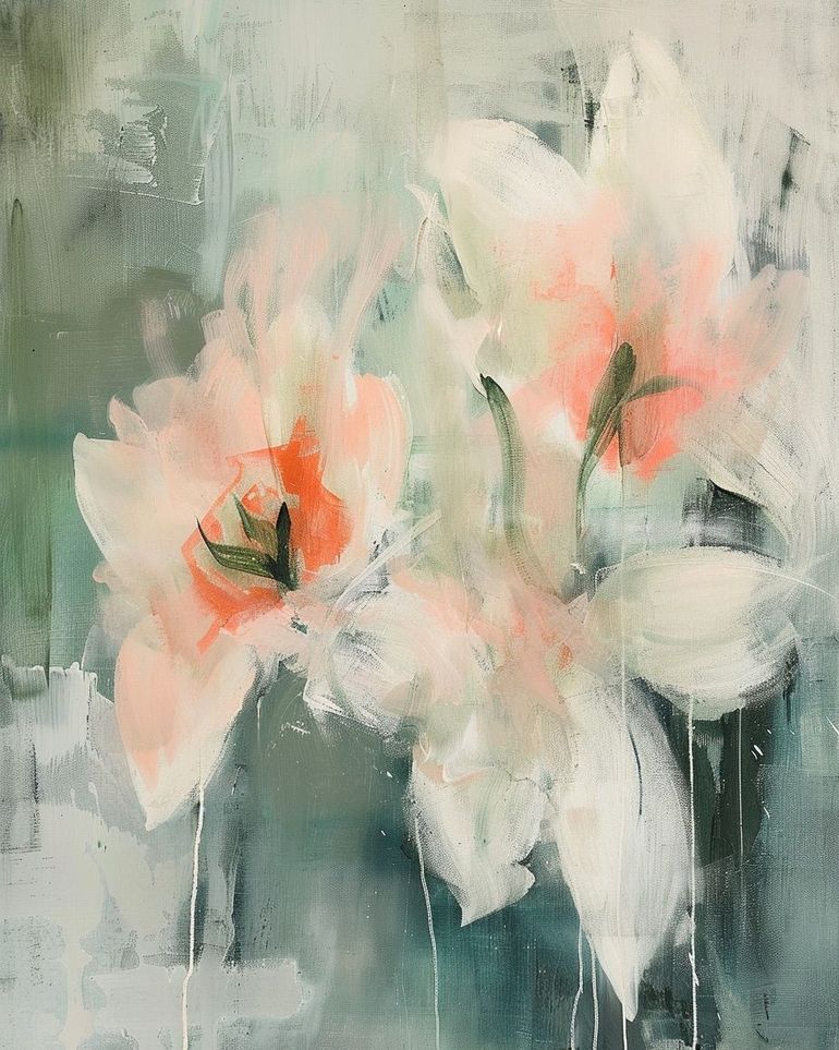 Pale blooms in quiet paint