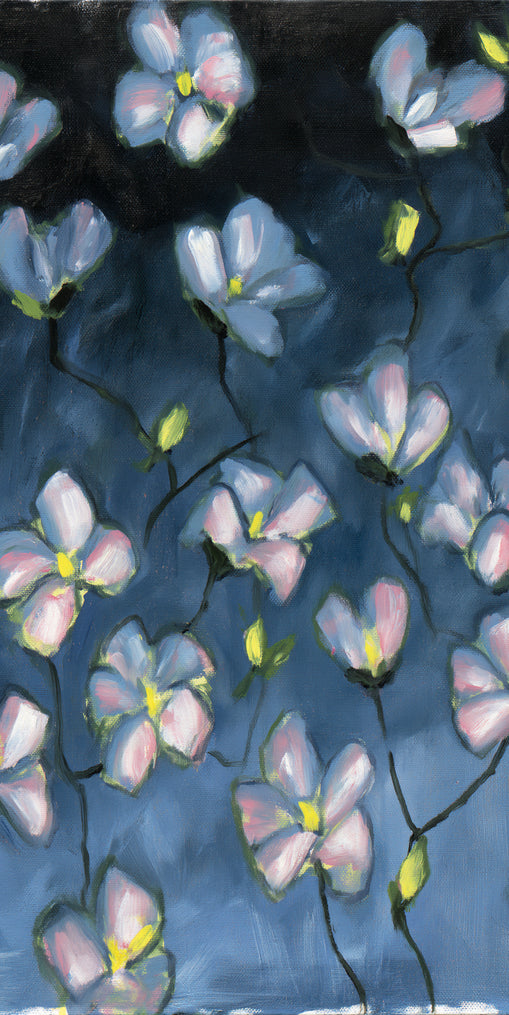 Soft blossoms in blue dusk