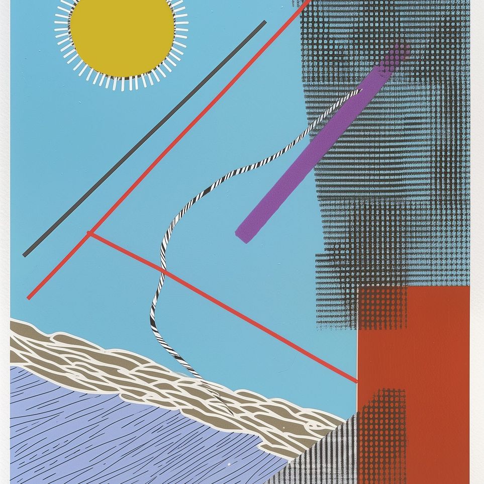 Yellow disc and crossed lines