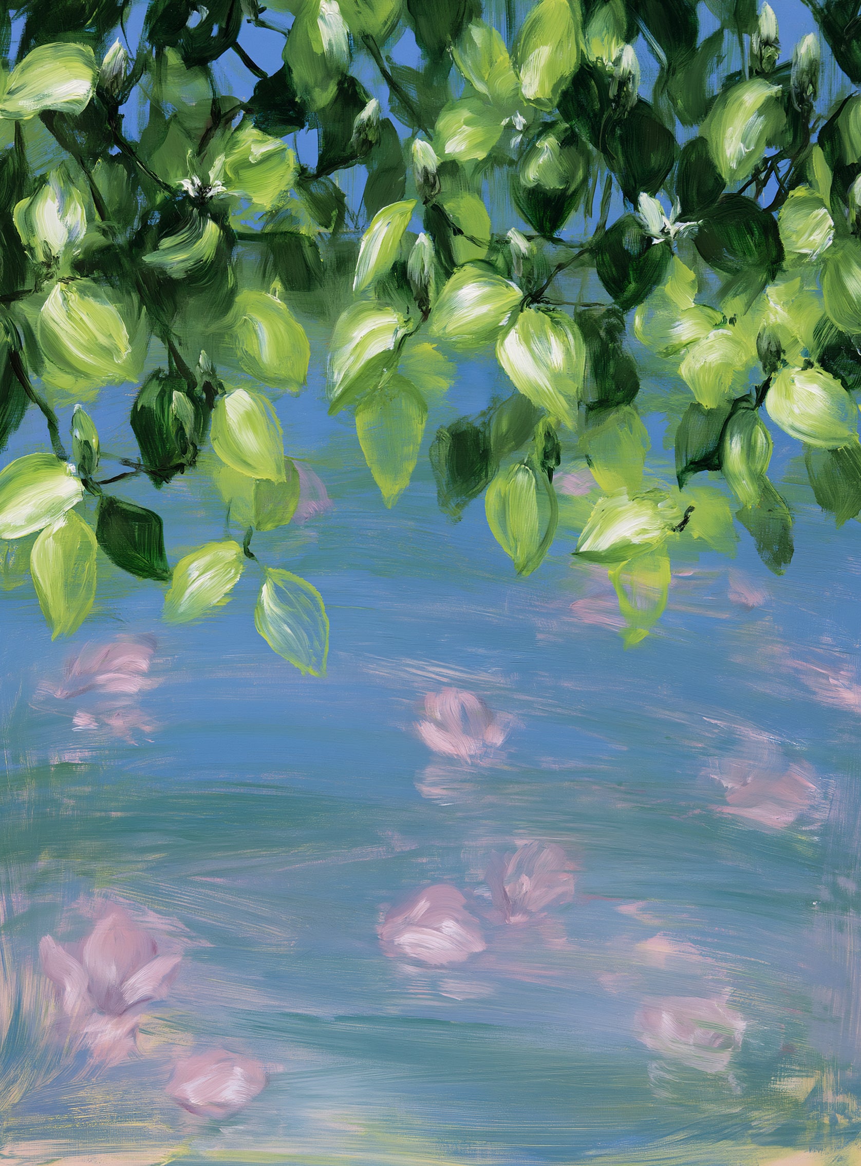 Petals under the leaves
