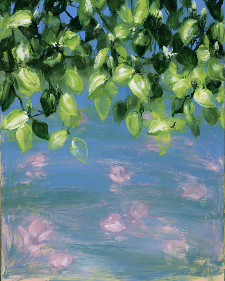 Petals under the leaves