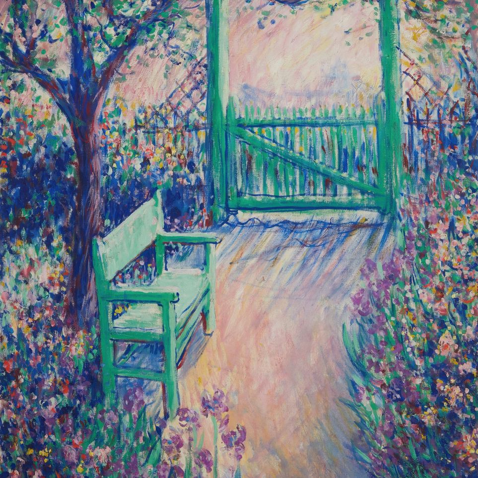 Green chair within the porch