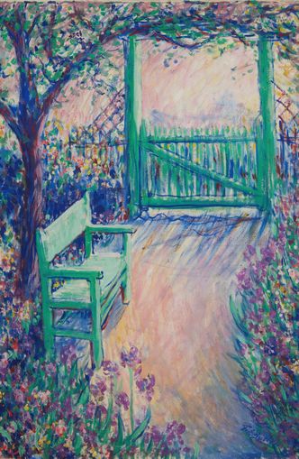 Green chair within the porch