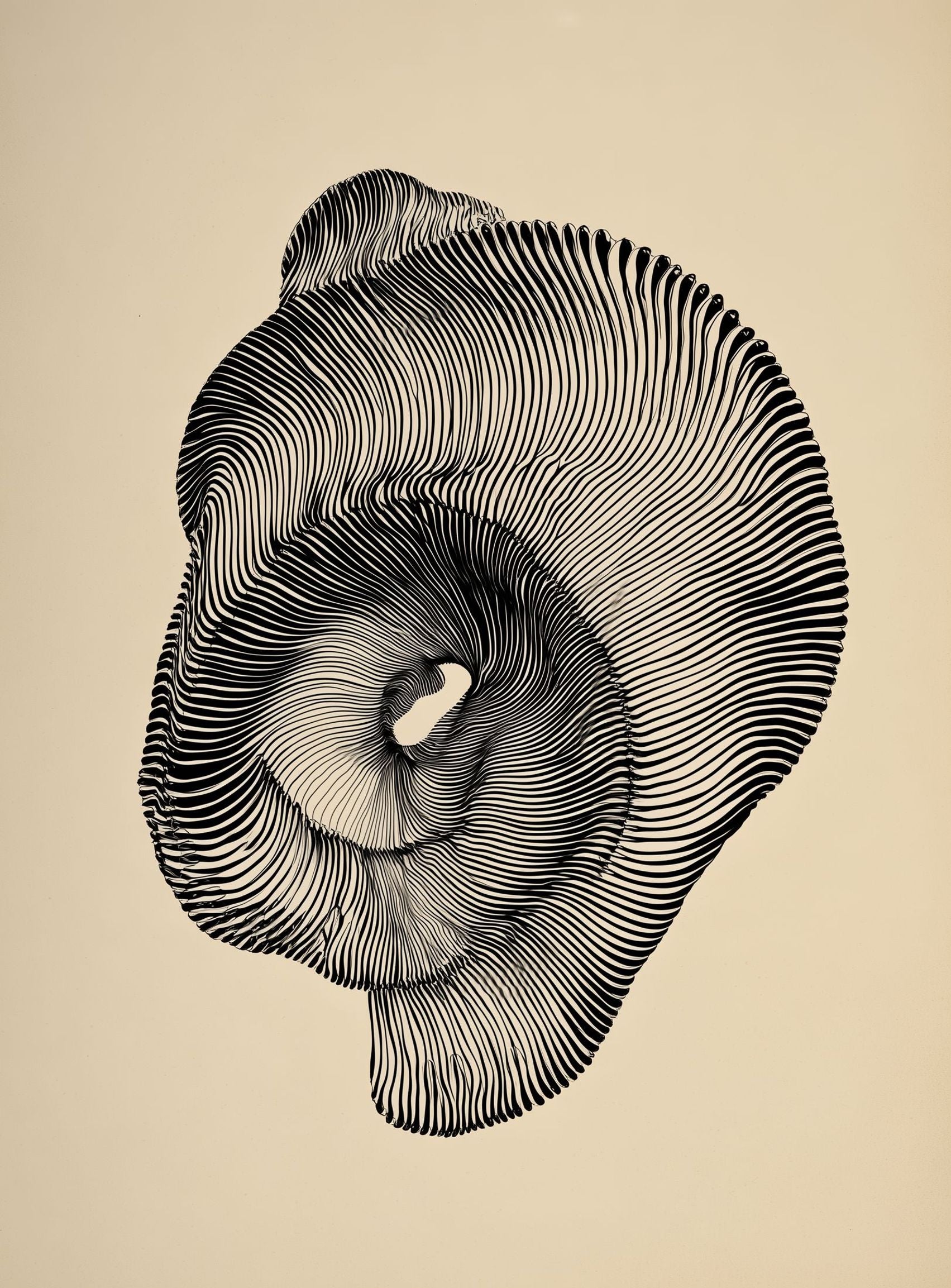 A hollow within black lines
