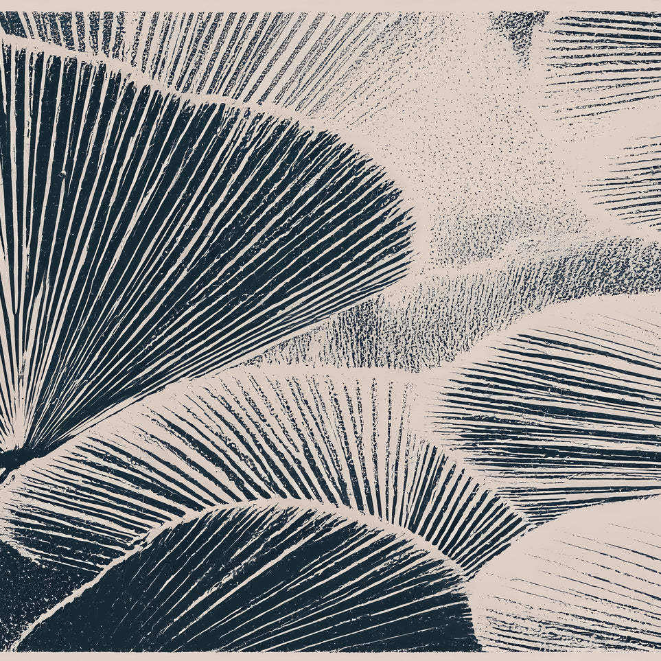Ink shadows on palm fronds