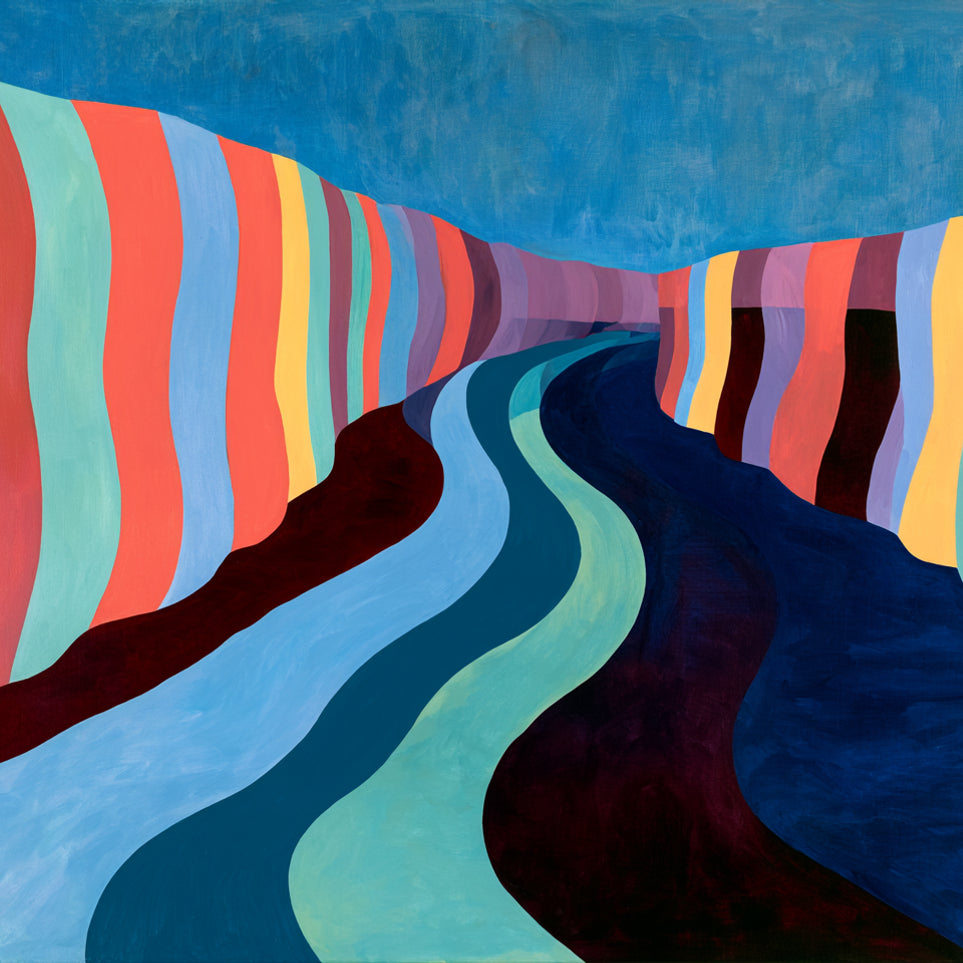 Coral stripes along the bend