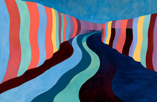 Coral stripes along the bend