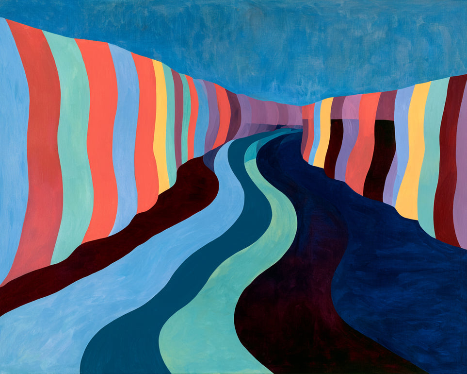 Coral stripes along the bend