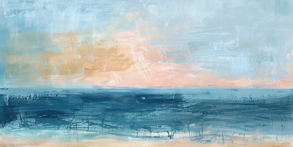Dark water under pale sky