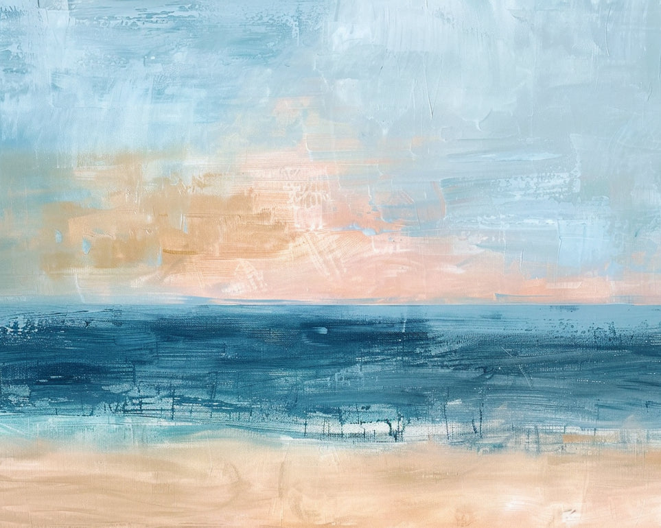 Dark water under pale sky
