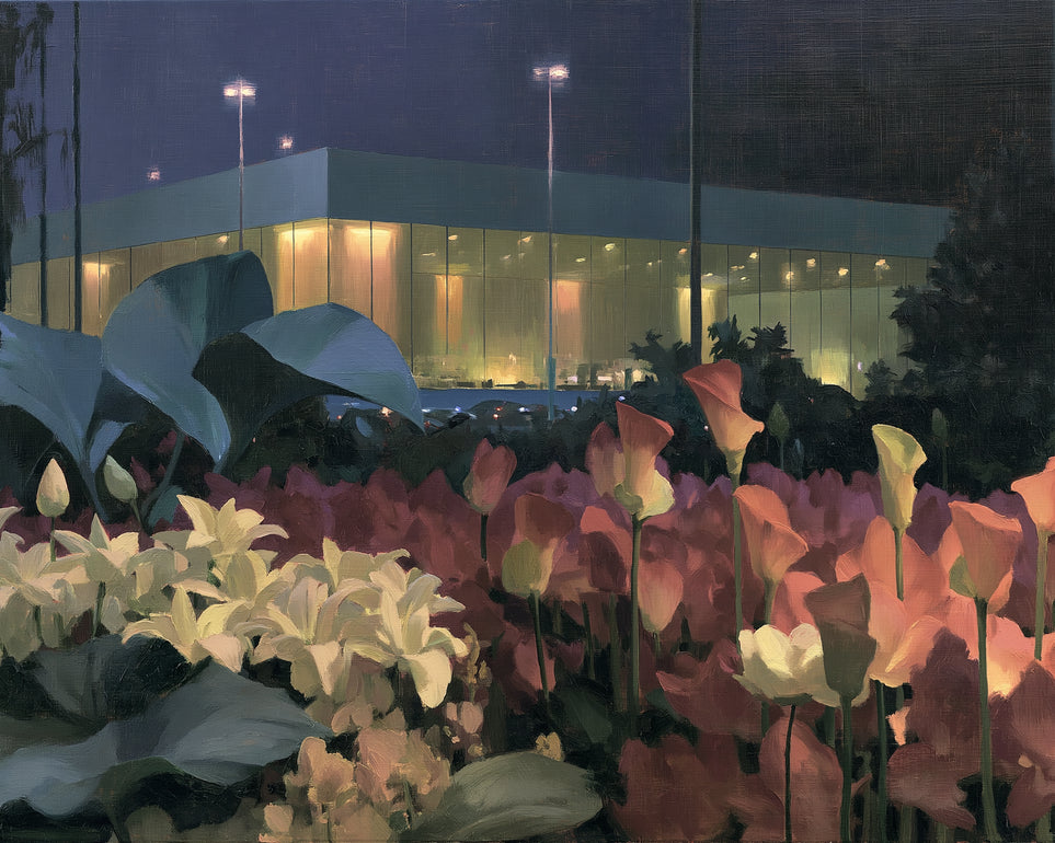 Calla lilies by the glass hall