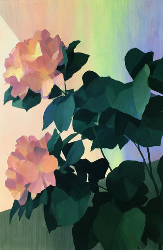 Roses against a pastel sky