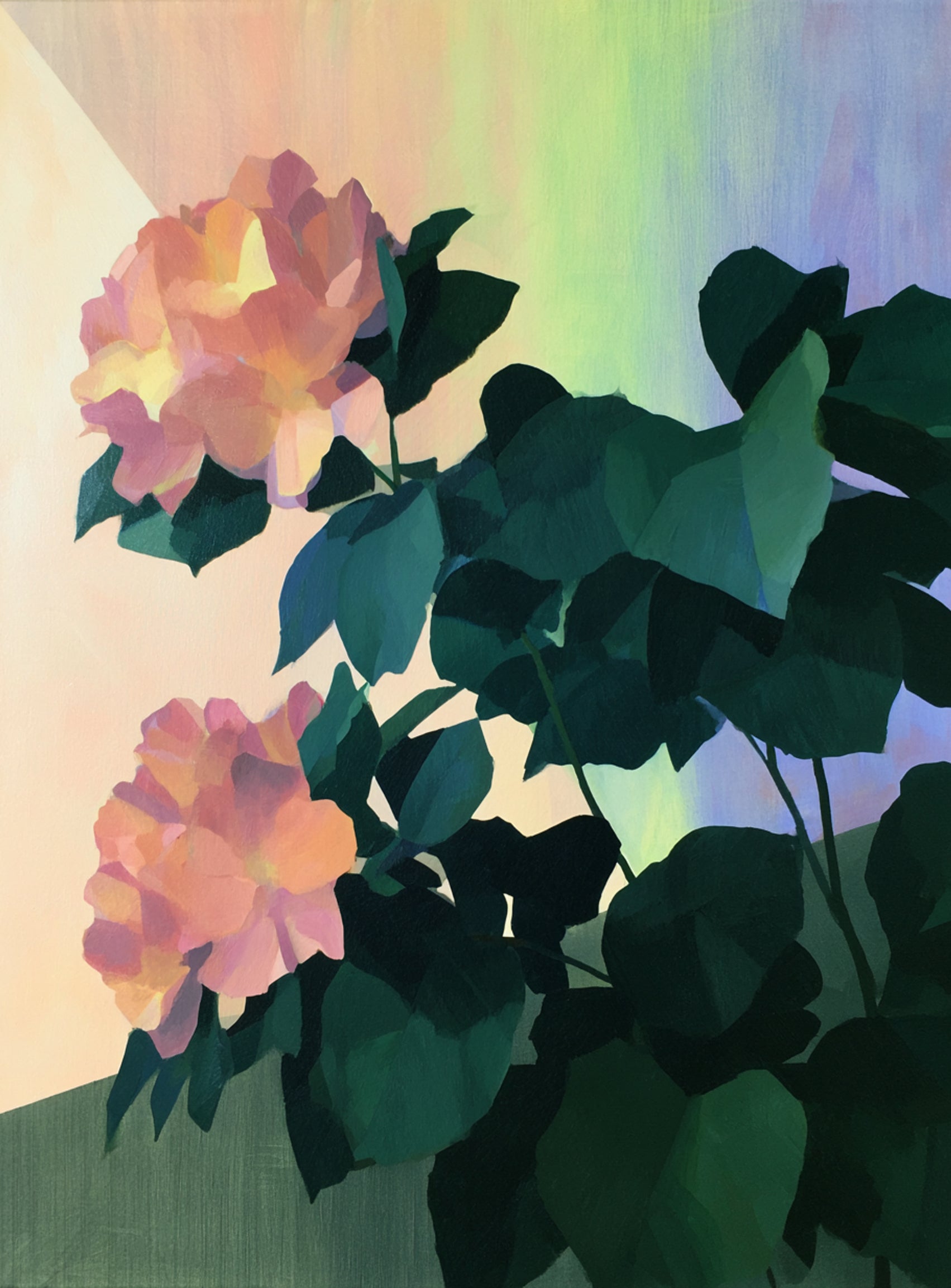 Roses against a pastel sky