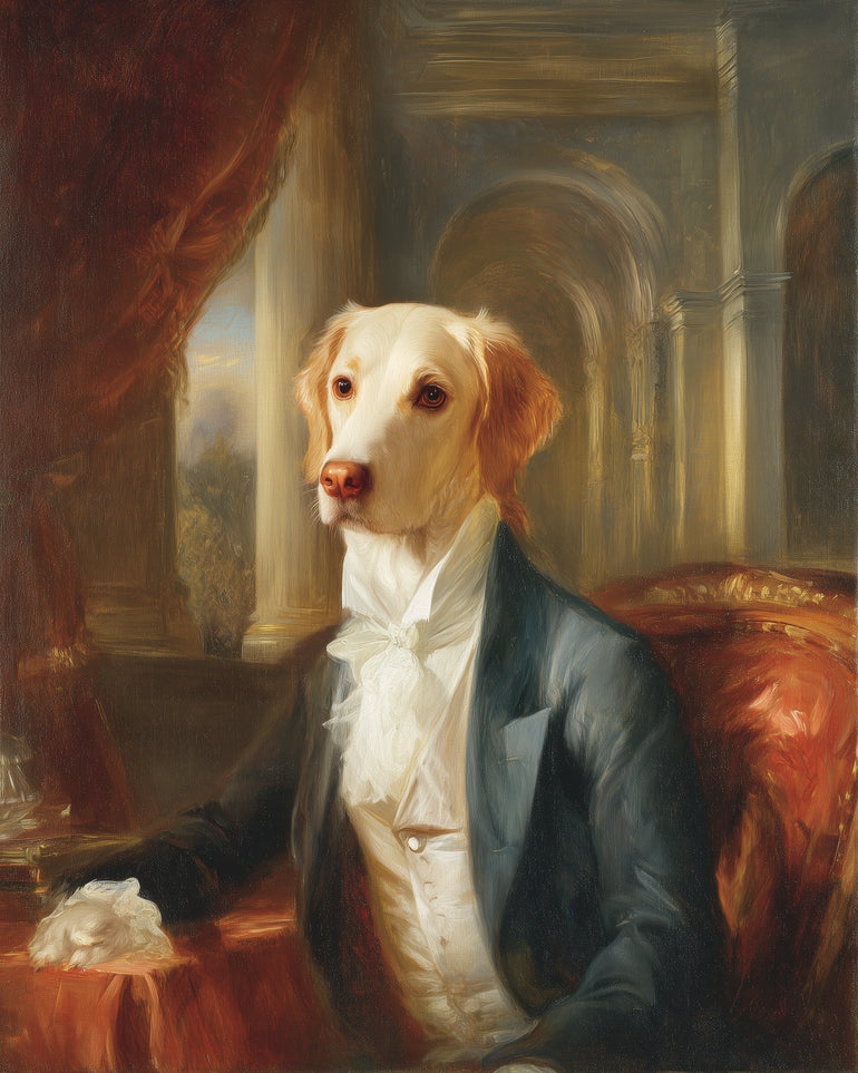 A dog in formal wear