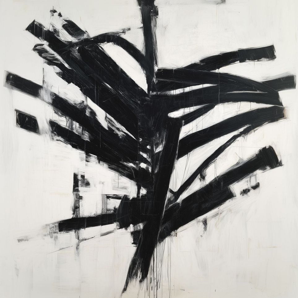 Black mass across white field