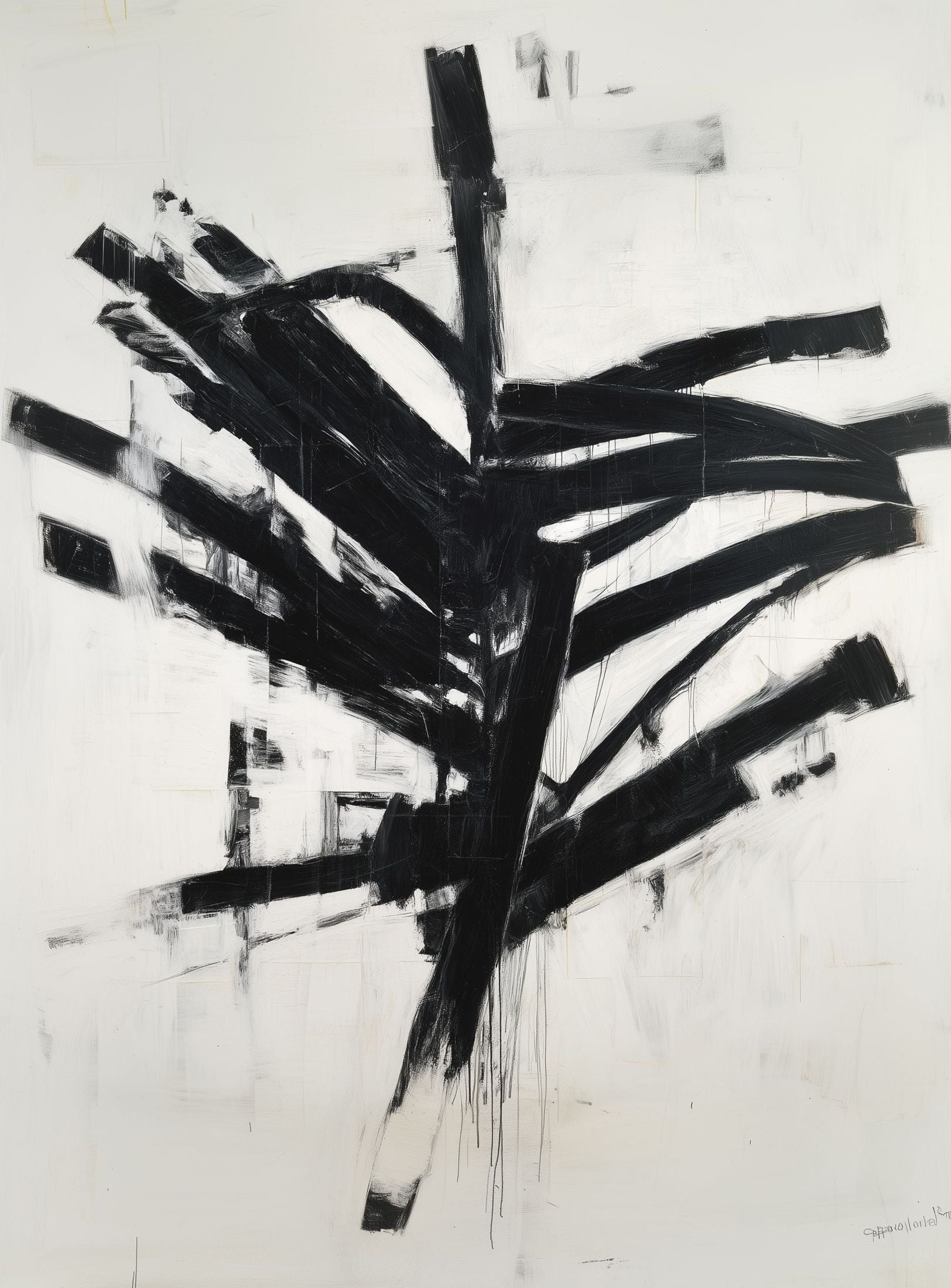 Black mass across white field