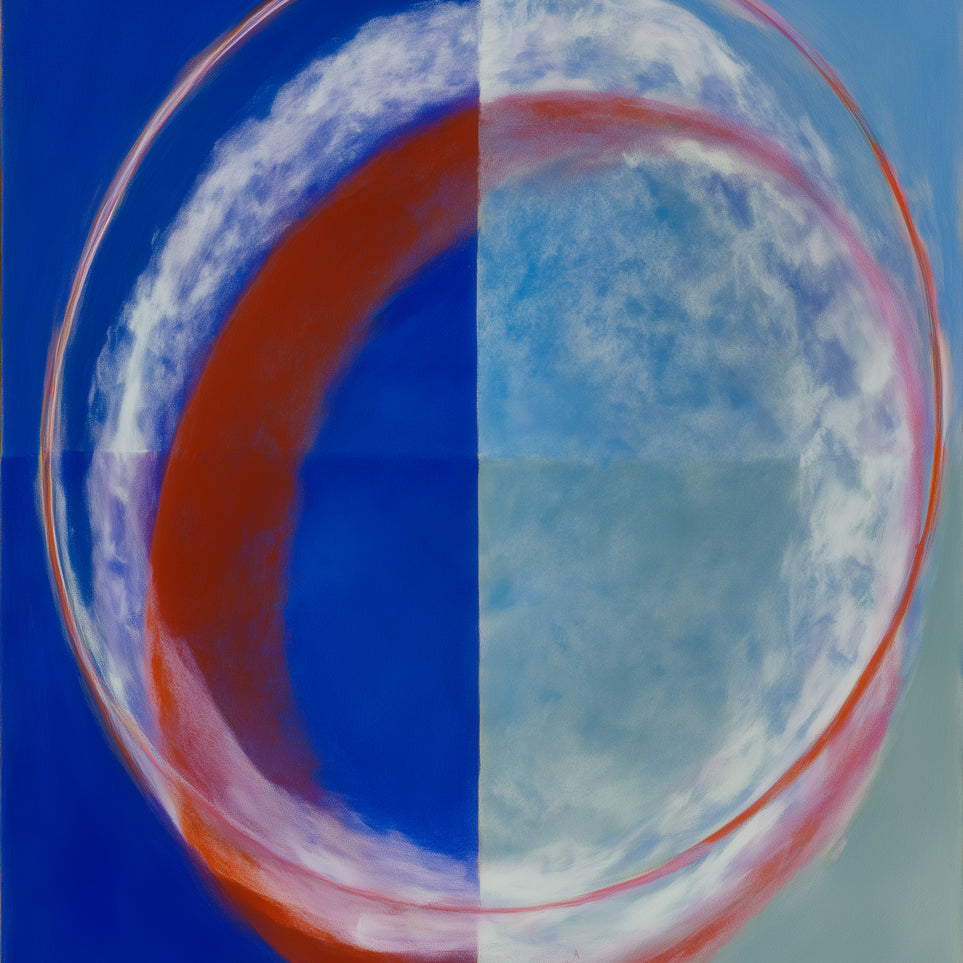 Red rim on divided blue