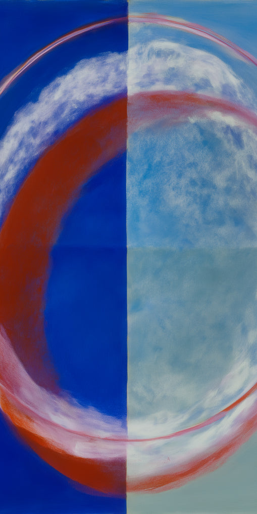 Red rim on divided blue