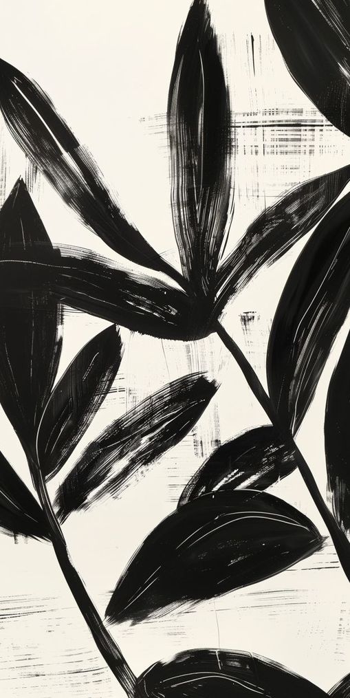 Black leaves on white grain