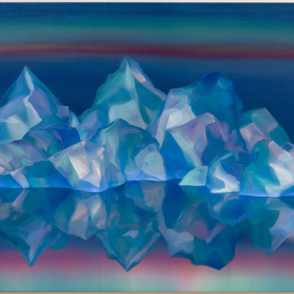 Icebergs in banded twilight