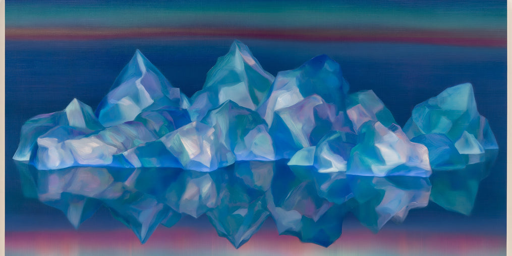 Icebergs in banded twilight