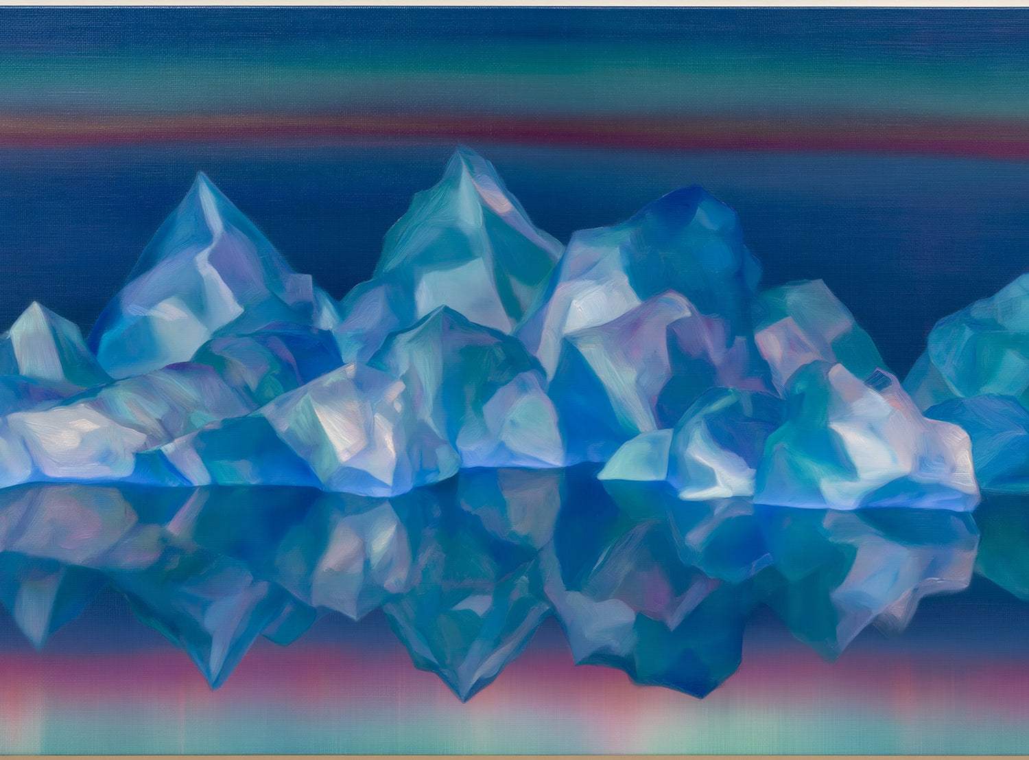 Icebergs in banded twilight