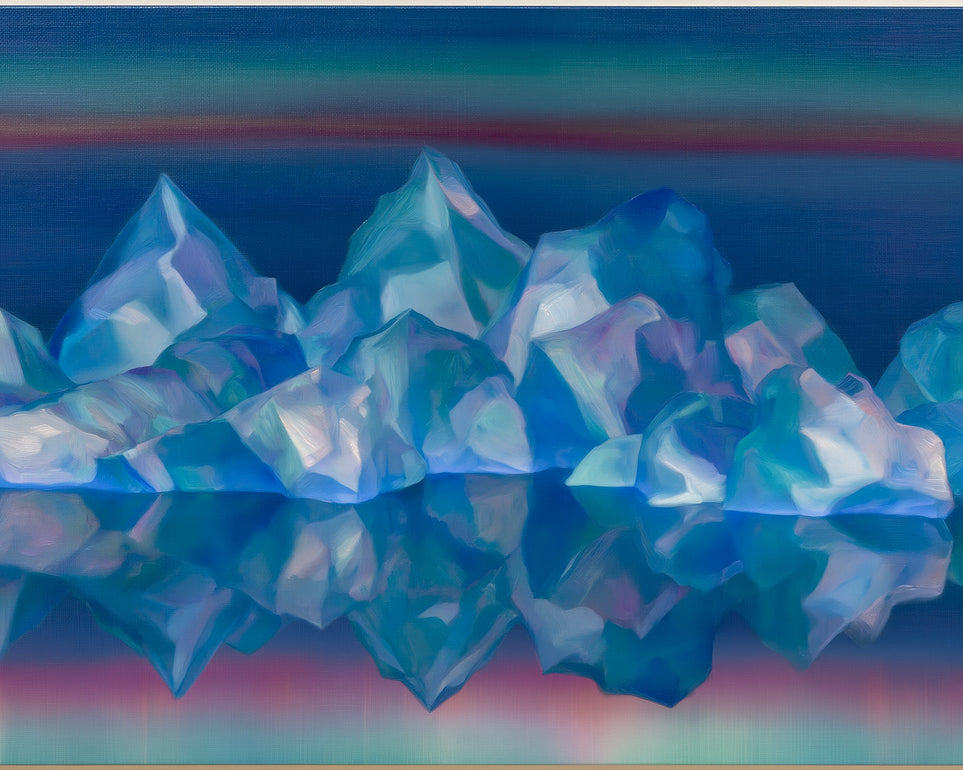 Icebergs in banded twilight