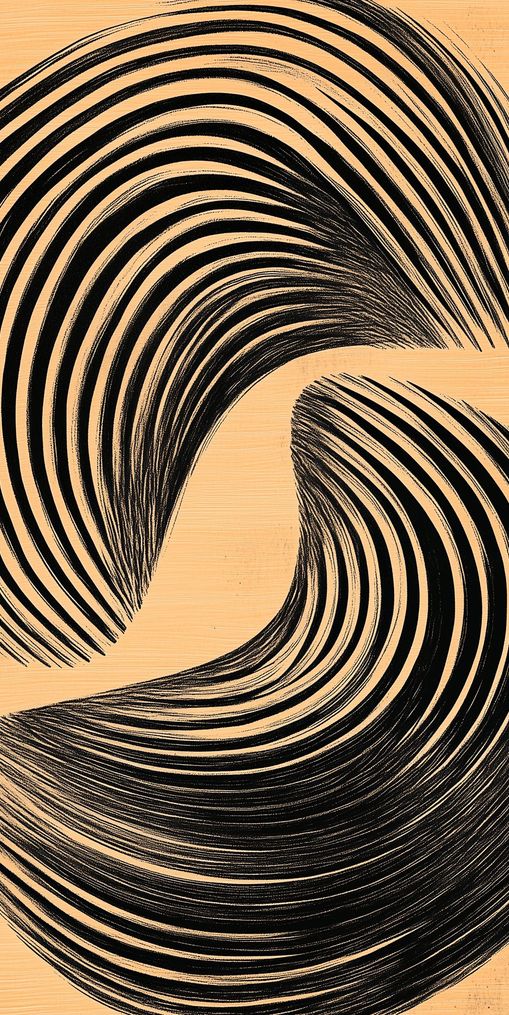 Black spiral on tan ground