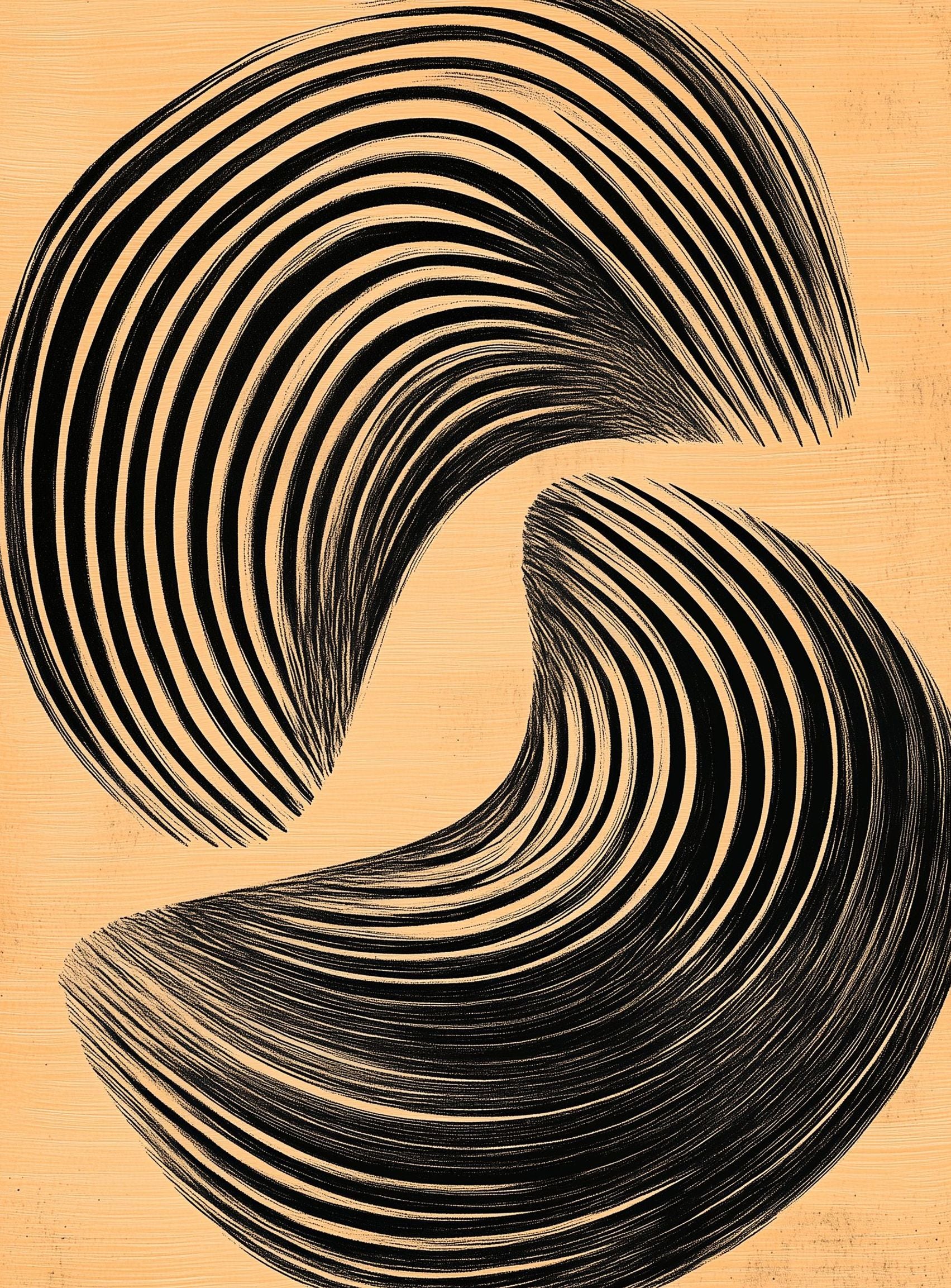 Black spiral on tan ground
