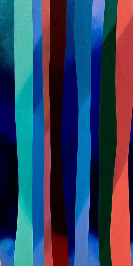 Blue shadow under bright stripes