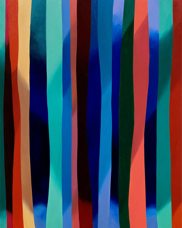 Blue shadow under bright stripes
