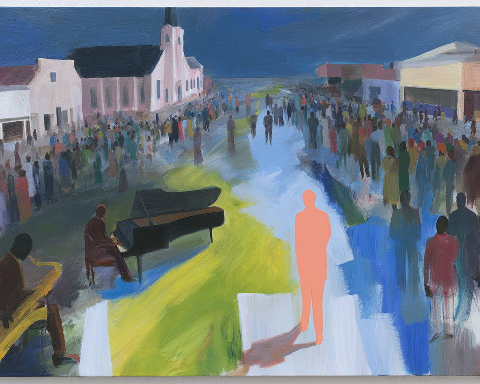 Crowd around the musicians