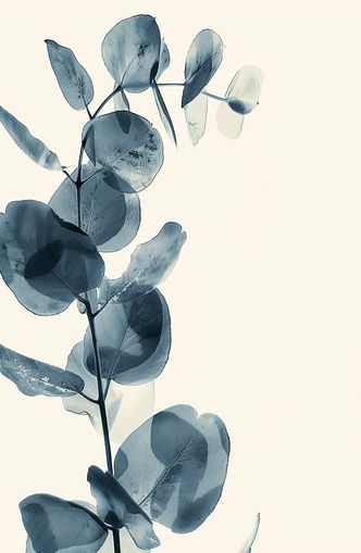 Blue leaves in quiet air