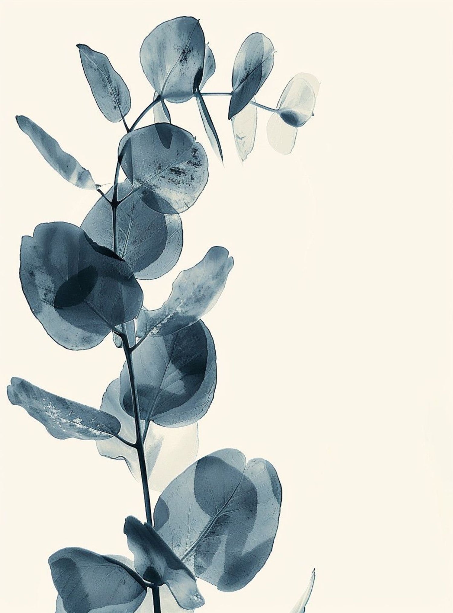 Blue leaves in quiet air